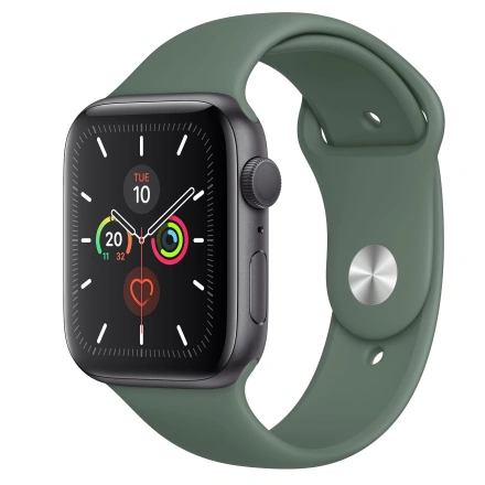 Apple Watch Series 5 GPS 44mm Space Gray Aluminum Case with Pine Green Sport Band (MWT52)